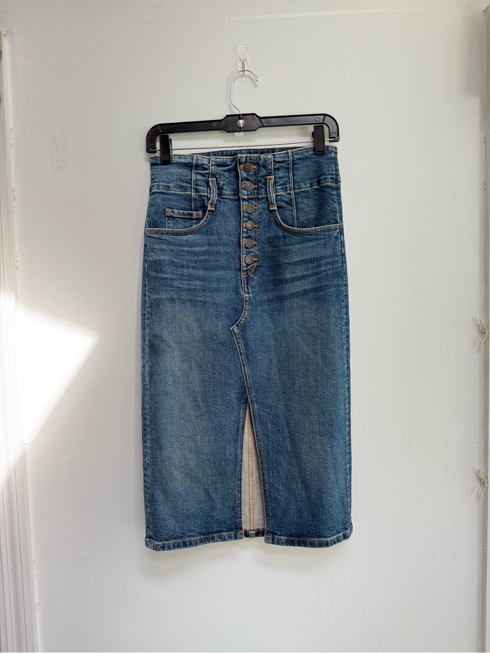 Veronica Beard High-Rise Denim Pencil Skirt
